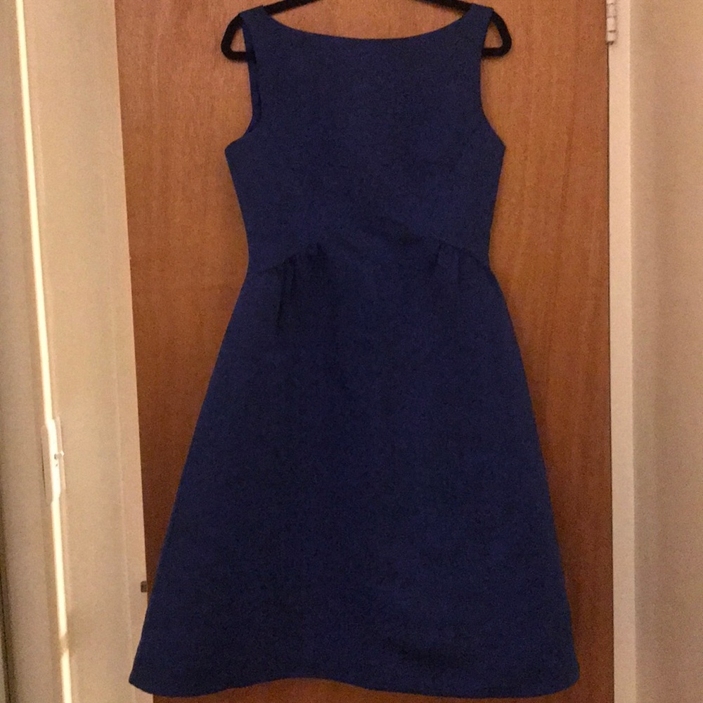 Kate Spade Royal Blue V-Back Structured Dress